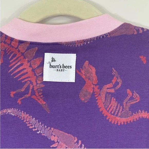 Set of 2-Burt’s Bee Baby Dinosaur Sleeper Onesie - Picture 5 of 10